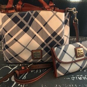 Rooney & Bourke Plaid Handbag & Wallet
